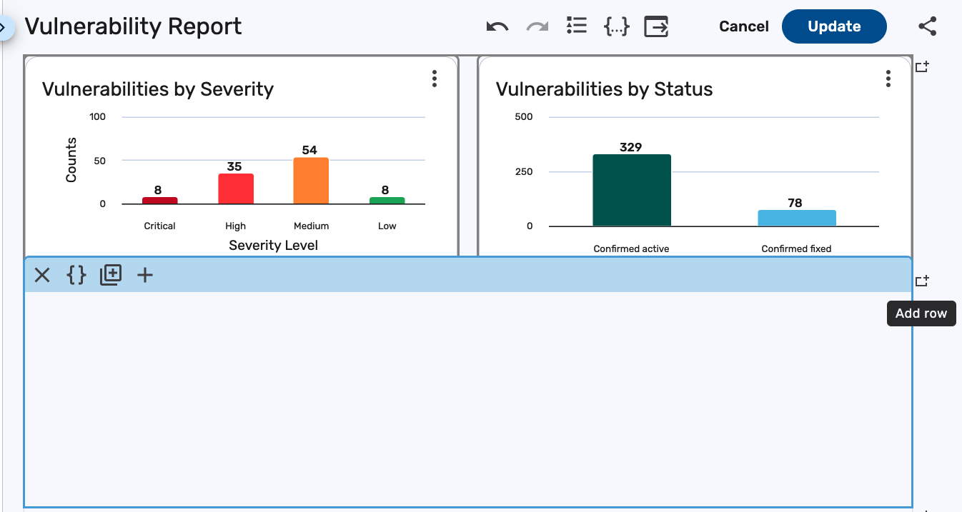 11.32 dashboard builder add row