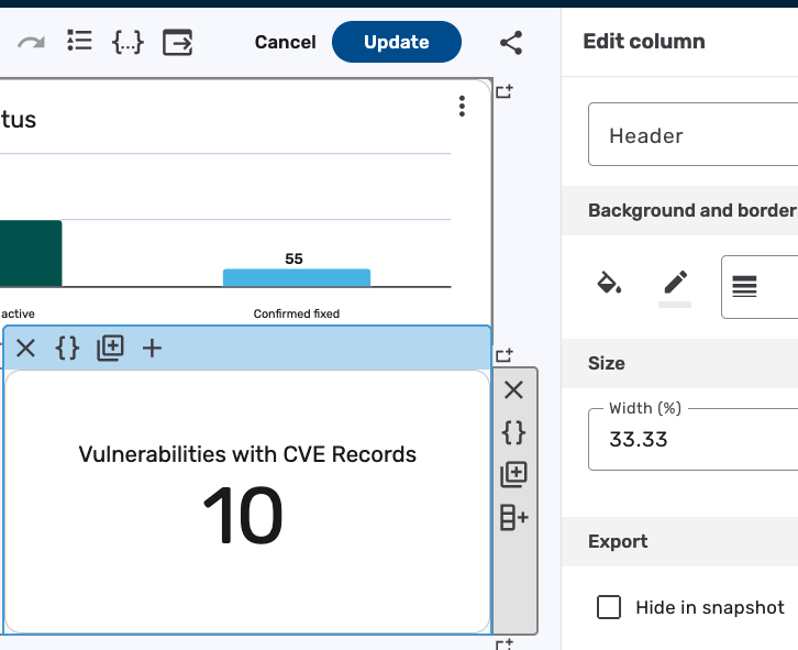 11.32 dashboard builder hide in snapshot setting