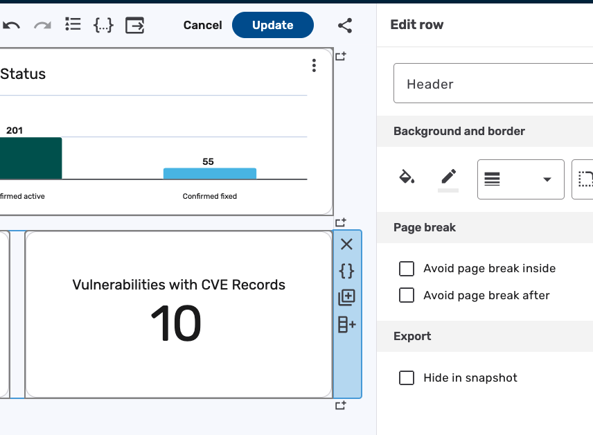 11.32 dashboard builder page break settings