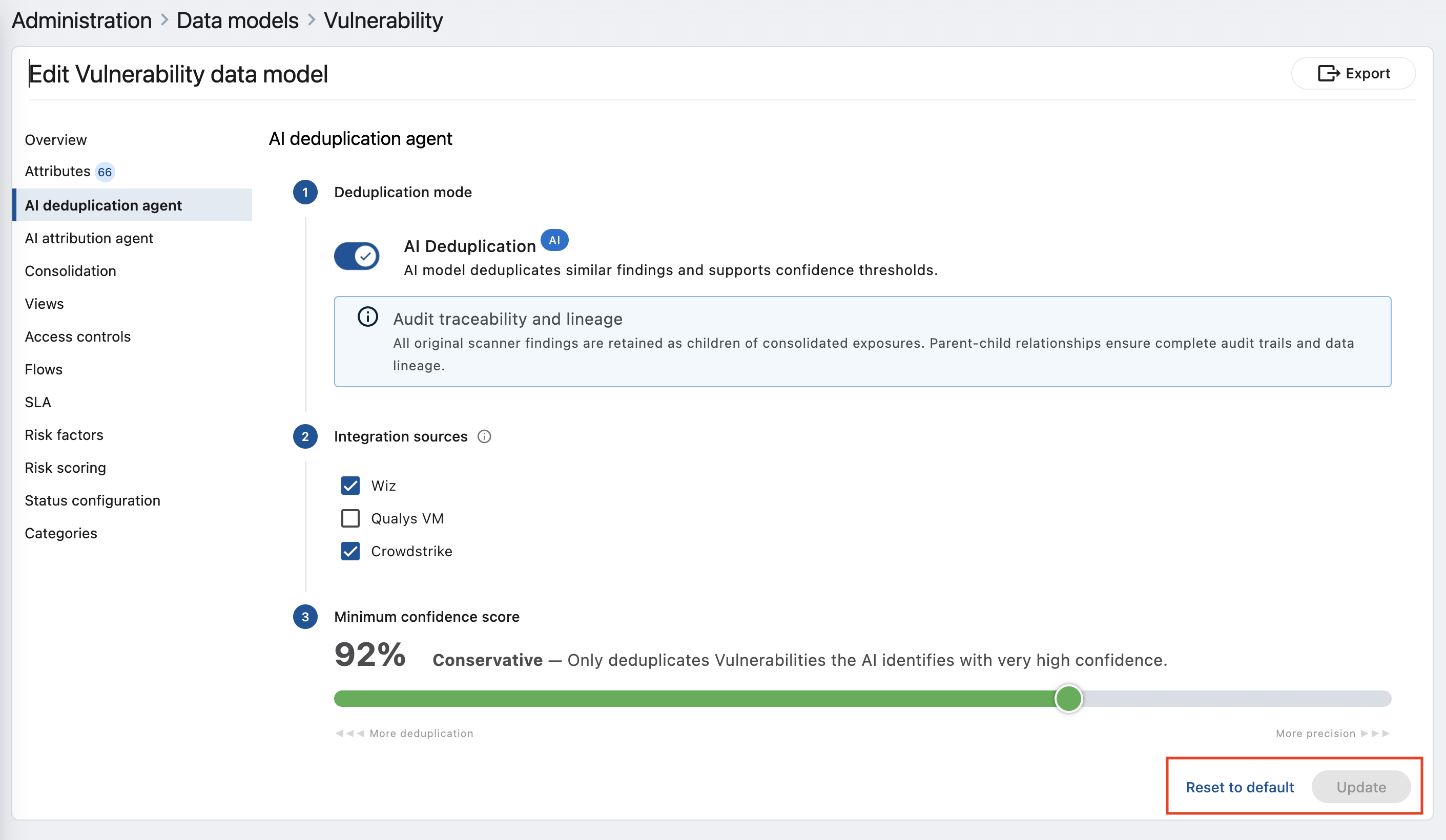 Saving the configuration, with the confirm re-processing prompt