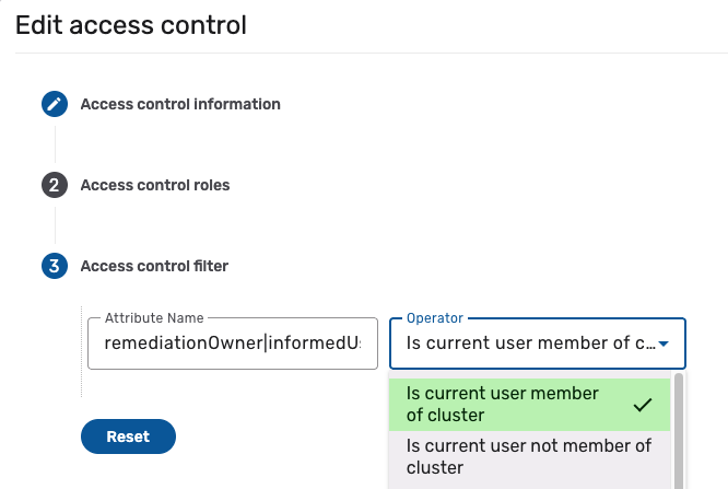 Access control filter example
