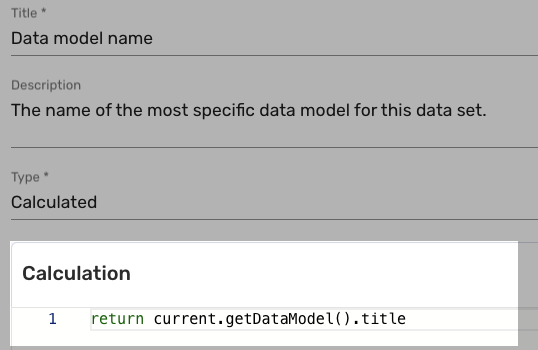 Data model name calculated attribute