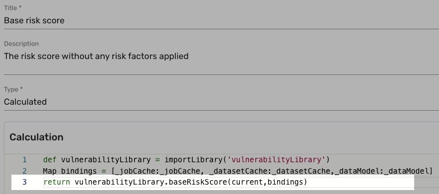 Host baseRiskScore calculation