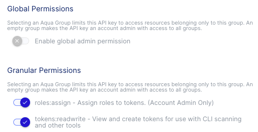 Aqua SaaS permissions