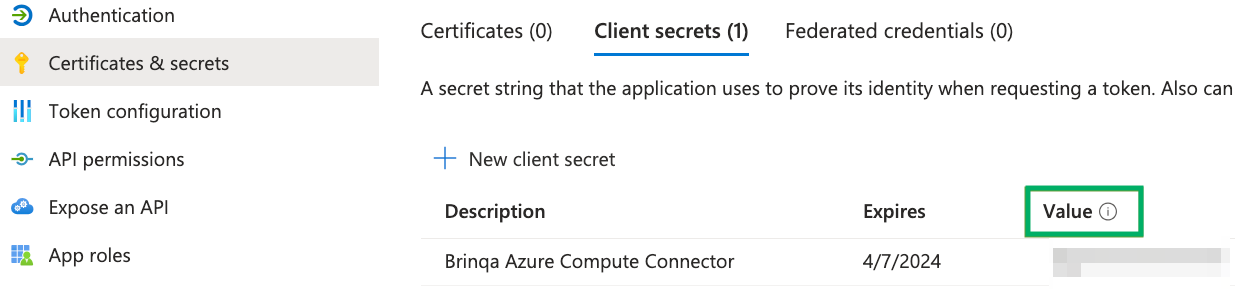 Azure Compute new client secret