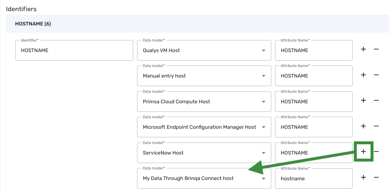 Brinqa Connect add identifier 