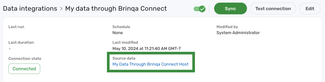 Brinqa Connect integration sync 