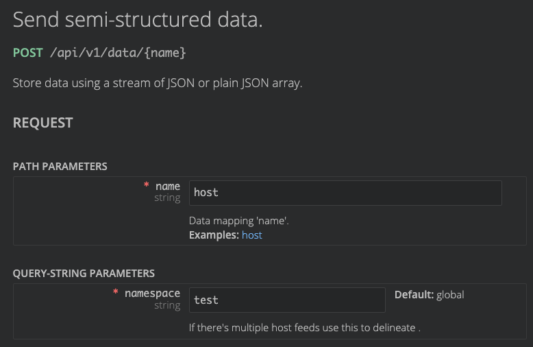 Brinqa Connect send data params