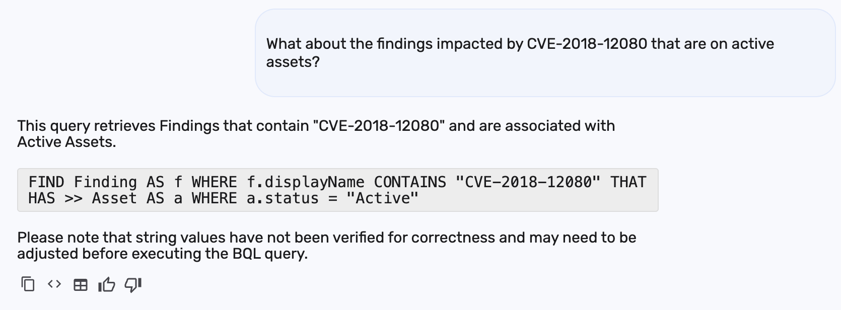 BrinqaIQ CVE Exploration BQL Example 2