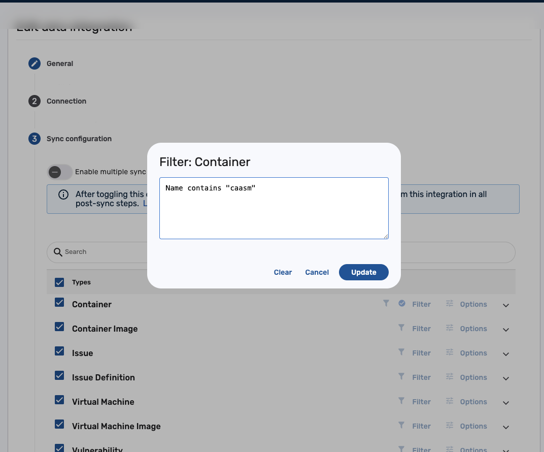 BCL filter dialog with a condition entered
