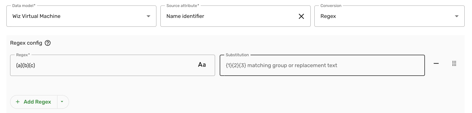 consolidation attribute mapping regex