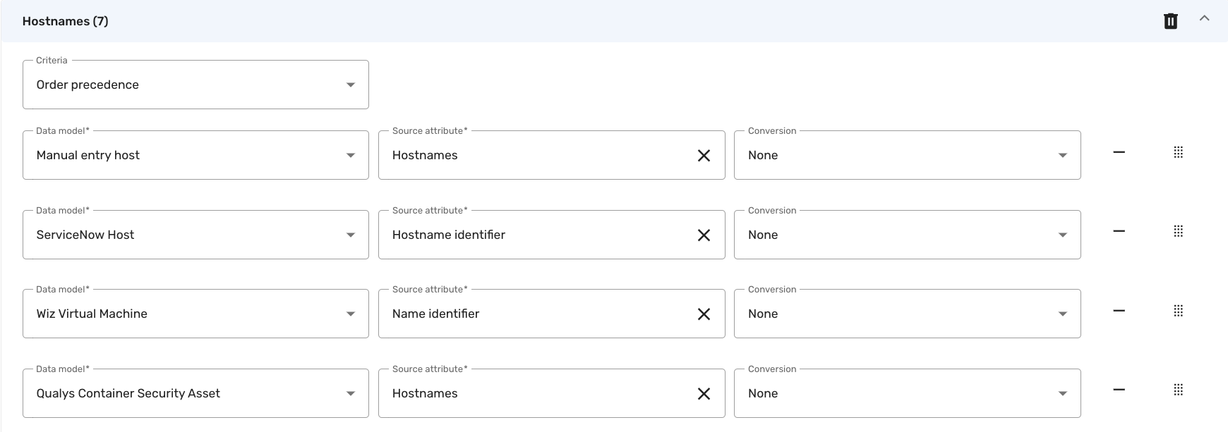 consolidation identifier attribute mapping