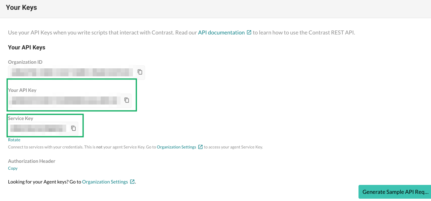 Contrast API keys