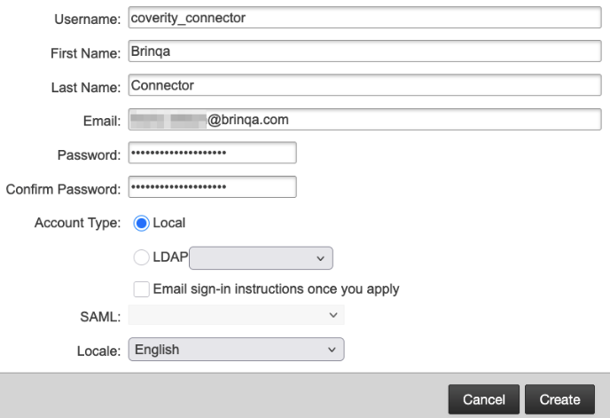 Coverity new user account