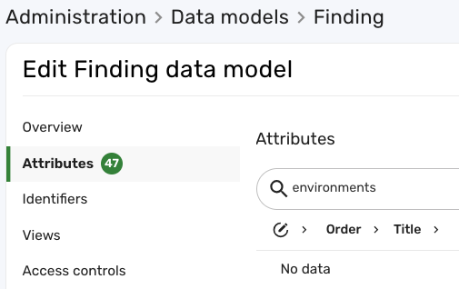 Attribute not existing on Finding data model