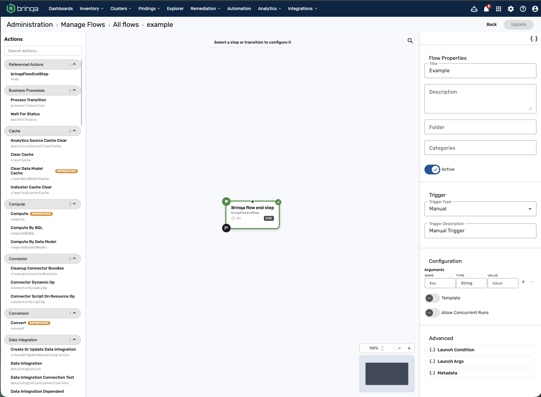 Flow Builder layout with three panels