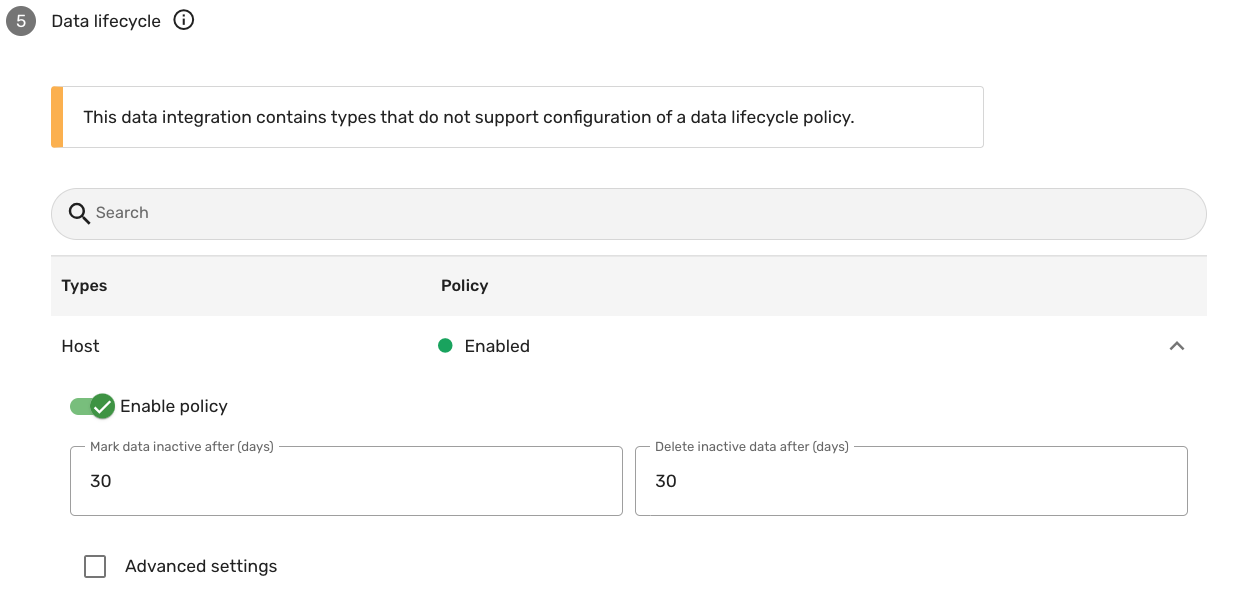 Data lifecycle management config