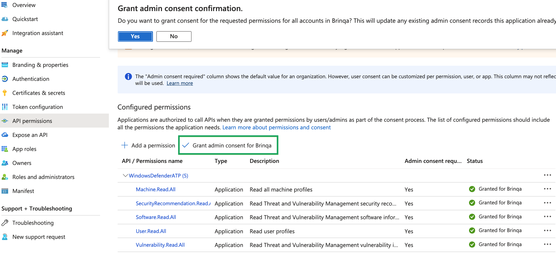 Microsoft Defender for Endpoint Permissions