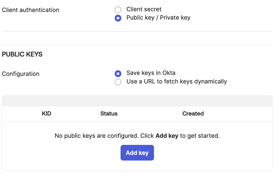 Okta add key