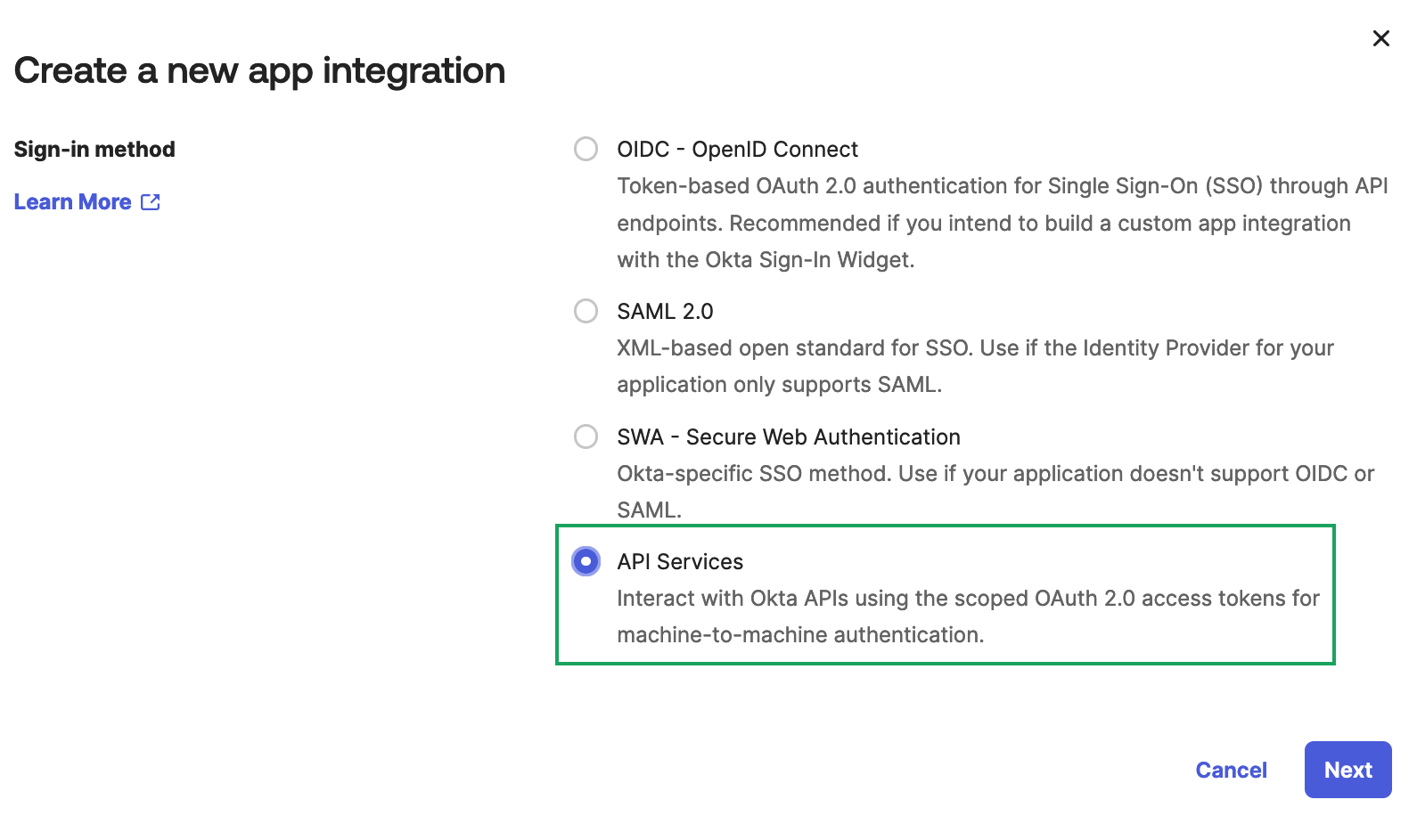 Okta API services