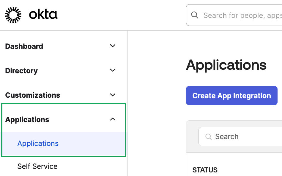 Okta applications -&gt; create new app integration