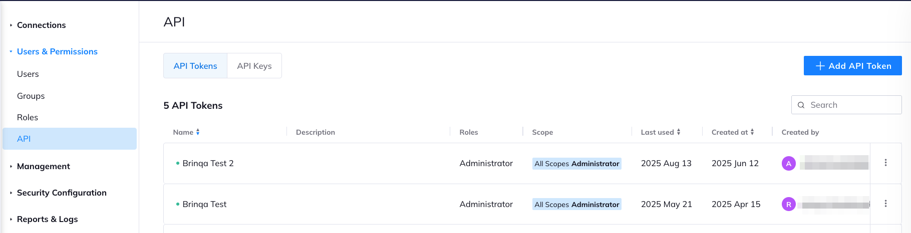 Orca New API Token