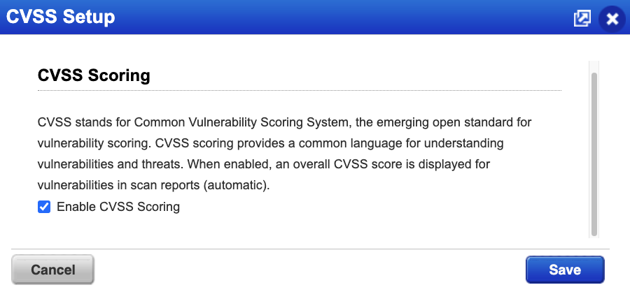 Qualys VM enable CVSS scoring