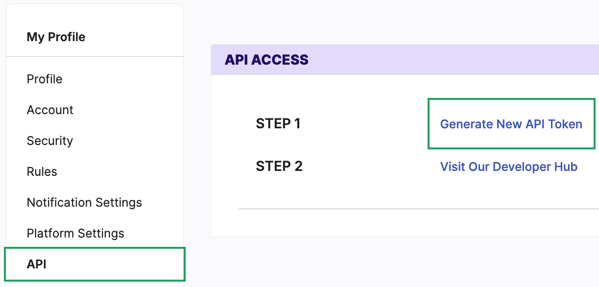 SecurityScorecard generate new API token