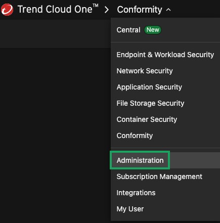 Trend Micro Cloud Conformity administration