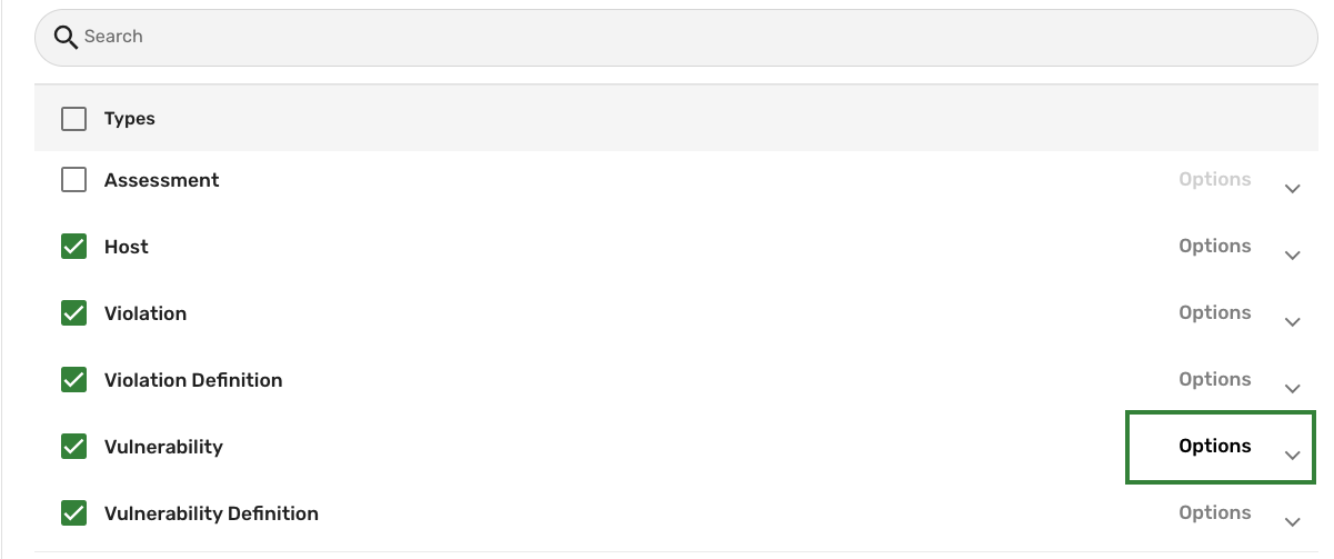 Vulnerability options